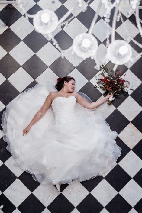 Bride on the floor