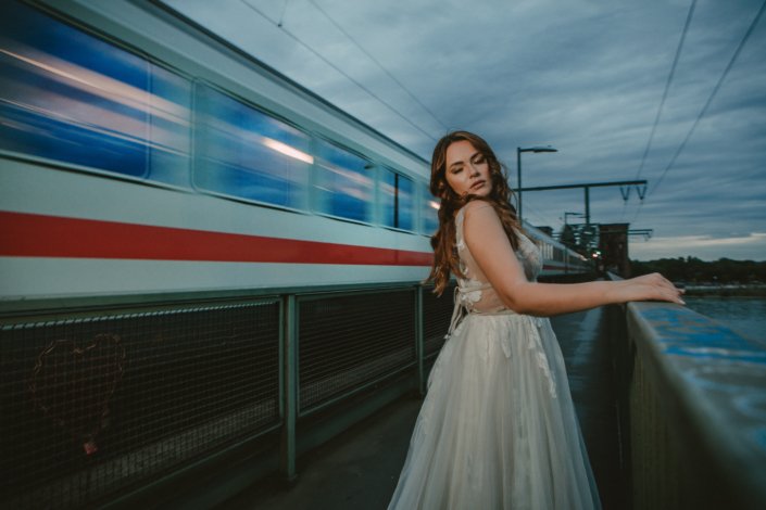 Train and bride on a bridge